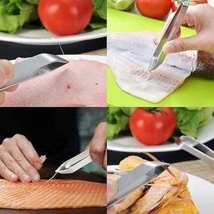 Pince à poisson inclinée en acier inoxydable avec poignée ergonomique pour retirer les os, compatible lave-vaisselle, ustensiles de cuisine - Product Image 4