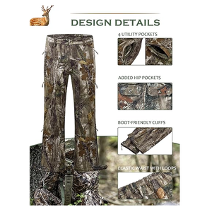 Men's Hunting Camouflage Pants Outdoor Real Tree <b>Camo</b> Trousers Lightweight Hunting Pants OEM Polyester men's pants - Product Image 4