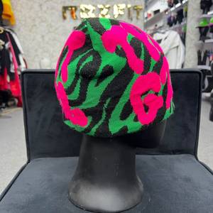 Meilleur bonnet en tricot jacquard rose, vert, noir, unisexe, pour adultes, chaud pour l'hiver, couleur unie, broderie 3D, 100% acrylique, style urbain - Product Image 5