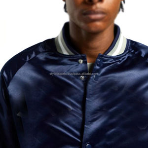 Hot Sale Custom Made Men's <b>Light</b> Weight Satin Letterman Bomber <b>Jacket</b> Casual School Baseball <b>Jackets</b> - Product Image 3