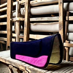 High Quality Custom Made 32x32 Outdoor Sports Equestrian Western Wool Sheepskin Fleece Saddle Pad Polycotton <b>Heavy</b> SADDLE PAD - Product Image 1