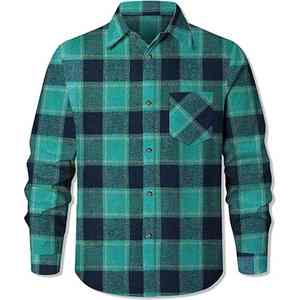 Camisa de franela de algodón de primera calidad, extra suave, con doble cepillado, a cuadros, para un confort en climas fríos. - Product Image 1