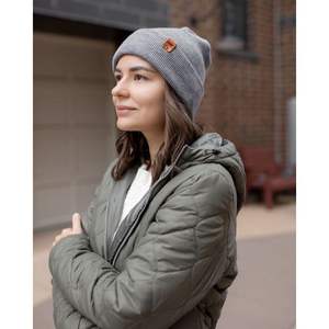 Bonnet à revers Theta-Stitch Koala gris, conçu et fabriqué aux États-Unis (brevet en instance), accessoire de sport d'hiver - Product Image 6