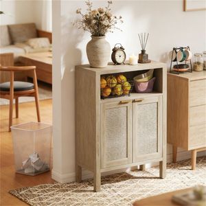 Credenze Naturali, Buffet, Bar da Caffè e Armadietti Porta Posate con Ampio Spazio di Archiviazione - Product Image 1