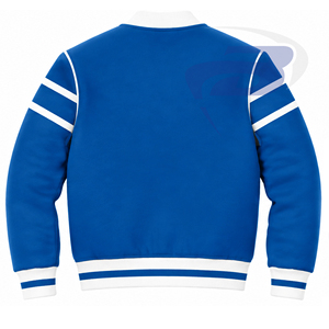 Chaqueta Universitaria para Mujer Zeta Phi Beta, Azul y Blanca, con Letras Griegas Bordadas, Cierre Frontal, Estilo Preppy, Cuello y Puños con Letras - Product Image 2