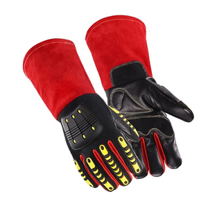 Guantes de Trabajo Hechos a Mano en Cuero con Refuerzo de TPR en la Palma, Duraderos para Uso en Exteriores, Cuatro Estaciones, Clásicos, Largo hasta la Muñeca - Product Image 2