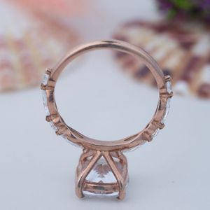 925 <b>Silver</b> Moissanite Oval Cut Prong <b>Solitaire</b> <b>Ring</b> White Gold Plated for Certified Elegant Engagement Wedding Jewelry Gift for - Product Image 5