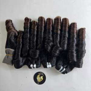 Perruque en cheveux humains CDYHAIRVN Premium Raw Vietnamese Non-Remy Bouncy Curl Egg Curl Fumi Curl Double Drawn Cuticle Aligned Machine - Product Image 4