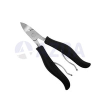 Coupe-ongles en acier inoxydable avec poignées ergonomiques noires et double ressort pour soins des ongles et pédicure professionnels