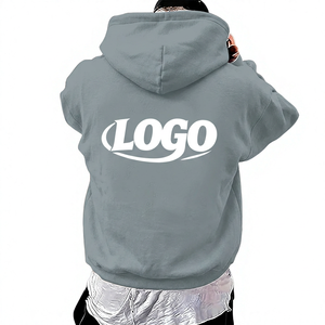 Sweat-shirt à capuche oversize noir pour homme avec logo blanc imprimé au dos, en coton tricoté décontracté, idéal pour l'automne - Product Image 6