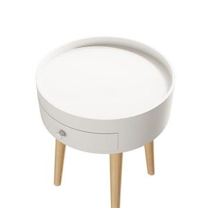 Tavolino Laterale in Noce da 18 Pollici, Comodino Assemblato con Cassetto Portaoggetti per Soggiorno, Divano o Tavolino da Caffè - Product Image 5