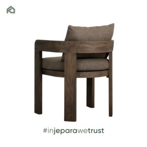 Chaise de salle à manger d'extérieur moderne et contemporaine avec structure en teck robuste et coussins épais et doux pour un confort maximal, idéale pour appartement et chambre. - Product Image 3