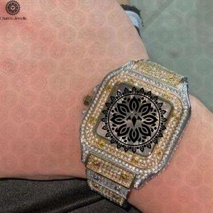 Montre de Luxe Charm Jewells en Acier Inoxydable, Boîtier 40mm, Verre Mécanique Lumineux, Style Hip Hop Élégant, Bracelet Unisexe 20mm, Étanchéité 10 Bar - Product Image 2