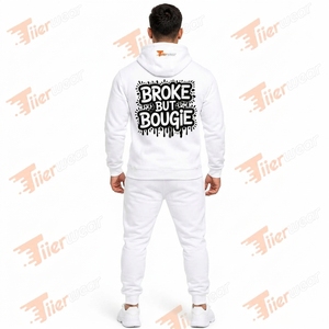 OEM Manufacturer Custom Logo Baggy Stacked Pants Sweat <b>Suit</b> Diamond Rhinestone Flare Sweatpants and Hoodie Sets for <b>Men</b> - Product Image 4