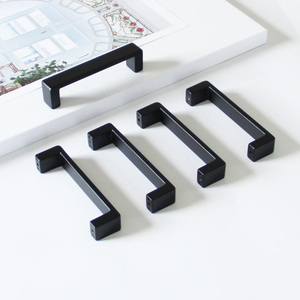 Durable Zinc Alloy Matte <b>Black</b> Modern Minimalist Cabinetry Handles for Kitchen Drawer Dresser Bathroom Furniture Hardware - Product Image 1