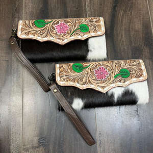 March Expo Pochette-portefeuille élégante et unique en cuir de vachette à poils, travaillée à la main, style western, artisanale, de créateur pour femme - Product Image 4