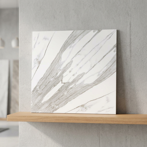 Carreaux de porcelaine brillants Vistaar Book Match Marble 600x600mm 8mm/20mm, design moderne pour salle de bain, extérieur, mur et sol, aspect brique de luxe. - Product Image 2