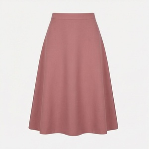 Falda Midi en Línea A para Mujer, Color Sólido, Cintura Regular, Tejido de Tela, para Todas las Temporadas - Product Image 6
