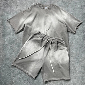 Ensemble T-shirt et short d'été de haute qualité, logo personnalisé, coton, ensemble short et t-shirt pour hommes, ensemble short et t-shirt pour hommes - Product Image 2