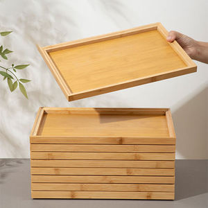 <b>Bamboo</b> Rectangular Serving Tray Set Minimalist Design Durable Tea <b>Table</b> Mat Party Home Use - Product Image 5