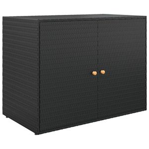 Armoire de rangement de jardin en poly rotin noir 39.4 "x 21.9" x 31.5" - Product Image 2