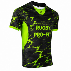 Camiseta de Rugby Sublimada de Manga Corta para Hombre, Cuello en V, Ajustada, con Protección UV, Poliéster y Spandex - Product Image 5