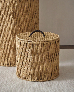 Nueva colección de cestas de almacenamiento de papel con tapa, fabricadas en Vietnam, con precio de mayoreo, OEM, ODM, color y dimensiones personalizables. - Product Image 5