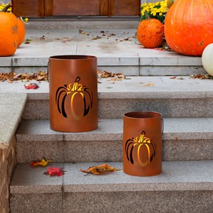 Portavelas de Calabaza de Halloween, Metálicos, Funcionan con Pilas, Decoración Interior, Juego de 4 - Product Image 6
