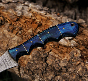 Cuchillo de Pesca Personalizado Hecho a Mano Burraq, Hoja de Acero de Damasco de 10/8 Pulgadas y 3.0 mm de Grosor, Funda de Cuero - Product Image 4