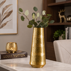 Handcrafted Hammered Brass Flower <b>Vase</b> Decorative Metal <b>Vase</b> <b>Tall</b> Home Decor Table Centerpiece Floral Arrangement Wedding Decor - Product Image 4