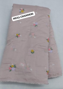 Tela Premium Mul Chanderi con Bordado Floral, 70 GSM, 44 Pulgadas de Ancho, Material Floral Elegante para Prendas de Boutique, 10 Metros - Product Image 5