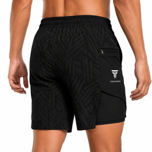 <b>Men's</b> Athletic 2 in 1 <b>Compression</b> <b>Shorts</b> with Pocket Fitness Running <b>Shorts</b> Custom Logo Gym <b>Shorts</b> <b>Men</b> Quick Dry Sports <b>Shorts</b> - Product Image 2