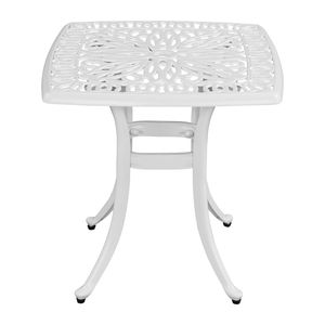 Tavolo Quadrato e Tavolino Laterale in Alluminio Pressofuso per Esterni, Elegante Set da Bar o Cocktail per Patio, Giardino o Bordo Piscina - Product Image 2