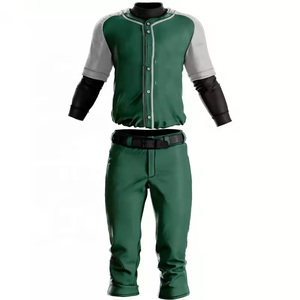 Best Selling Custom Team Wear Baseball Uniform Sets Breathable Moisture Wicking Anti-Bacterial Front Half Sleeves 100% Polyester - Product Image 4