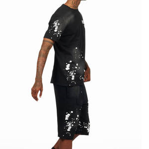 Ensemble t-shirt et short pour homme, pour le sport et l'entraînement, tenue de sport en deux pièces pour la salle de sport, la remise en forme, l'entraînement quotidien, confortable - Product Image 1