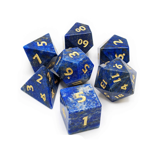Dés en pierre de haute qualité, lapis-lazuli, cristal naturel, pierres de guérison Reiki, pierres gravées, ensemble de dés personnalisés, cristal viking. - Product Image 2