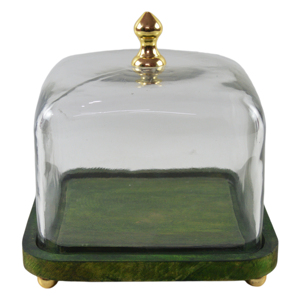 High Quality Metal Tableware <b>Stands</b> with Square Wood <b>Glass</b> <b>Cake</b> <b>Stand</b> Wedding Birthday Anniversary Parties Featuring Dish Plates - Product Image 3