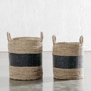 Juego de 2 cestas de mimbre marino en dos colores, cestas de almacenamiento hechas a mano, venta al por mayor, ecológicas, hechas en Vietnam - Product Image 6