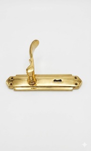 wholesale brass polish finish lever door <b>handle</b> solid brass <b>handle</b> <b>lock</b> set - Product Image 4