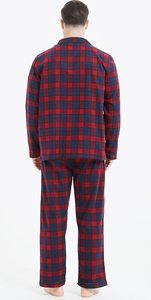 Ensembles de pyjamas pour hommes, vêtements de nuit en flanelle de coton à manches longues, vente chaude, 100 % coton peigné, logo personnalisé, manches courtes - Product Image 3