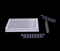 Plaque ELISA carrée transparente à 96 puits, 300 µl, fond plat, haute capacité d'adsorption, en PP, pour lecteur d'immunoanalyse, consommables de diagnostic de laboratoire Cotaus