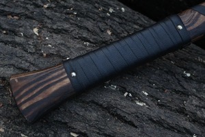Hacha de doble hoja forjada a mano con grabado celta, mango de madera, cabeza con diseño de barba, para talar árboles, hacha ancha - Product Image 5
