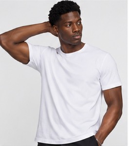 Men's White Cotton O-Neck <b>Short</b> <b>Sleeve</b> T-Shirt Regular Fit Casual Solid Color Jersey Knit Blank Design - Product Image 3