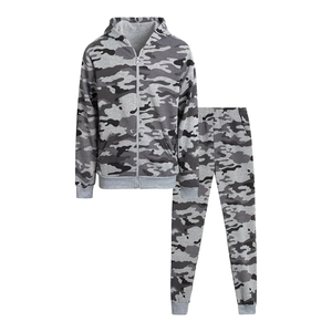 Survêtements pour enfants à capuche camouflage gris, en molleton brossé épais, pantalon de jogging en coton, chauds, décontractés, pour l'extérieur - Product Image 1