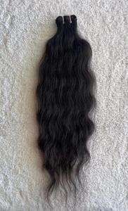 Extensions de cheveux naturels indiens non-Remy en gros, tissage double trame, non traités, cuticules alignées, cheveux rebondissants - Product Image 3