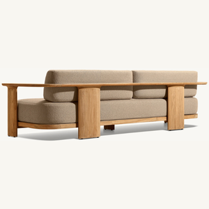 Cómodo Sofá Ecológico de Dos Plazas con Forma Cuadrada para Sala de Estar, con Estructura de Madera de Teca y Espuma Suave, Diseño Moderno - Product Image 5