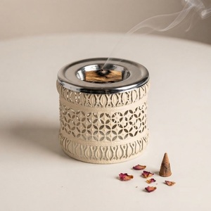 Handcrafted Wooden <b>Bakhoor</b> Burner With Mother Of Pearl Inlay Contemporary Nordic Style <b>Oud</b> Incense Censer For Ramadan Eid Decor - Product Image 5