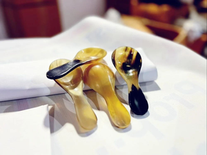 Cuillère en corne polie miroir de haute qualité, design premium, manche court, capacité 15 ml, écologique, pour cadeaux de vaisselle, Inde - Product Image 5