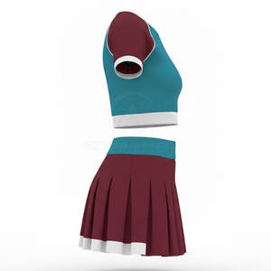 Uniforme de cheerleading en tissu polyester et élasthanne respirant et extensible pour l'entraînement et les pratiques en extérieur - Product Image 3