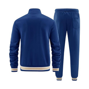 ชุดวอร์มลำลองผู้ชายแบบ 2 ชิ้น เสื้อแจ็คเก็ตแขนยาวแบบซิปเต็มตัวและกางเกงขายาวสำหรับวิ่งออกกำลังกาย ชุดกีฬาสำหรับยิมและกิจกรรมกลางแจ้ง - Product Image 3